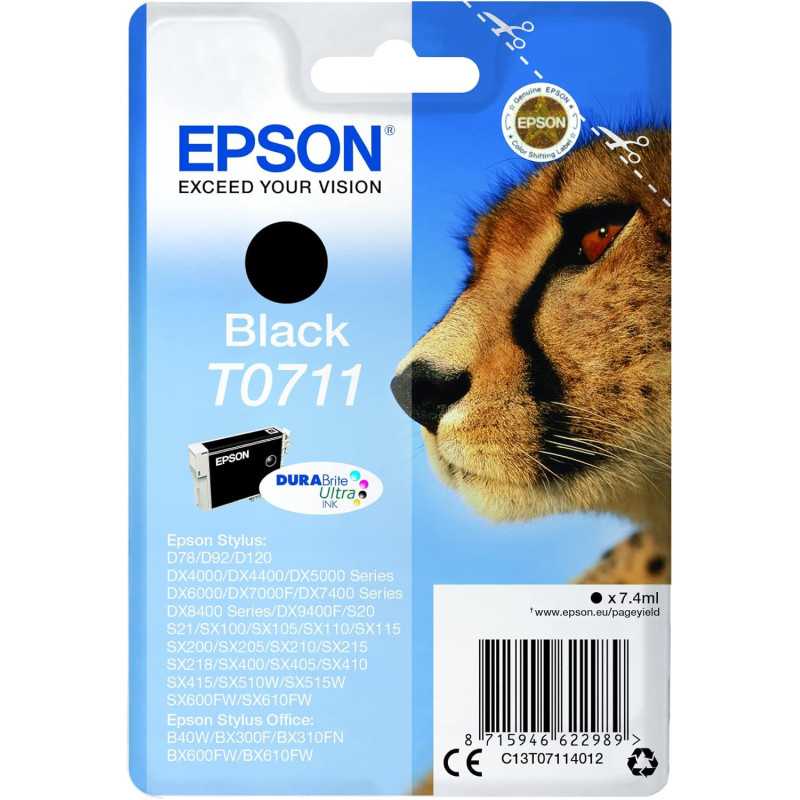 Epson T711 Noir Guépard  cartouche d'encre d'origine
