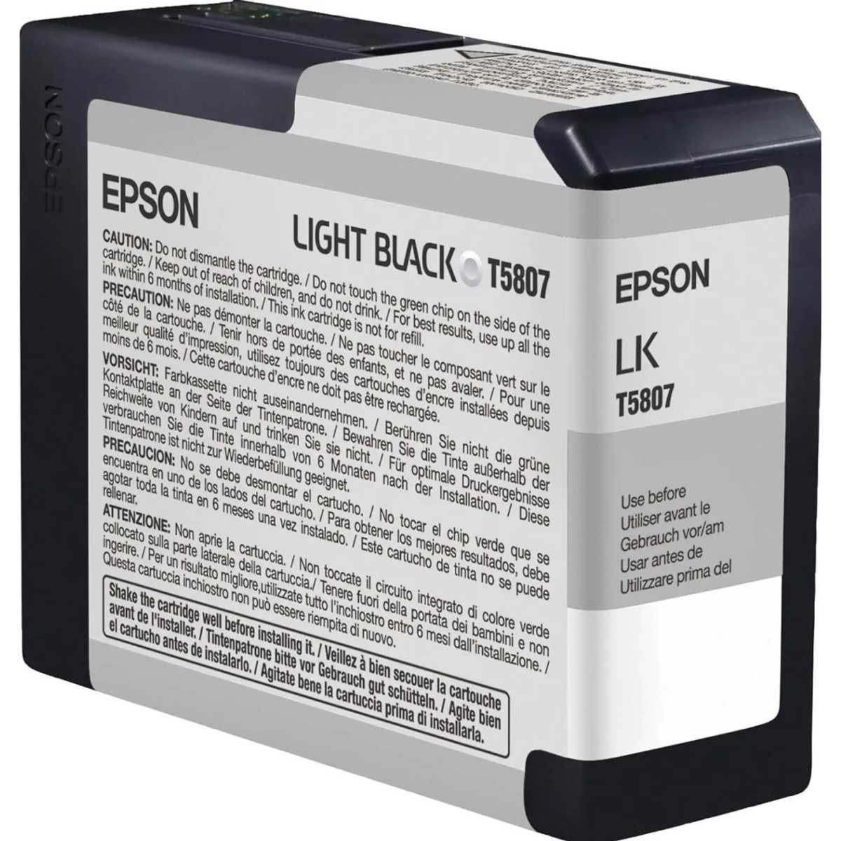 EPSON T5807 Noir clair Cartouche d'encre d'origine EPSON T5807 Noir clair Cartouche d'encre d'origine