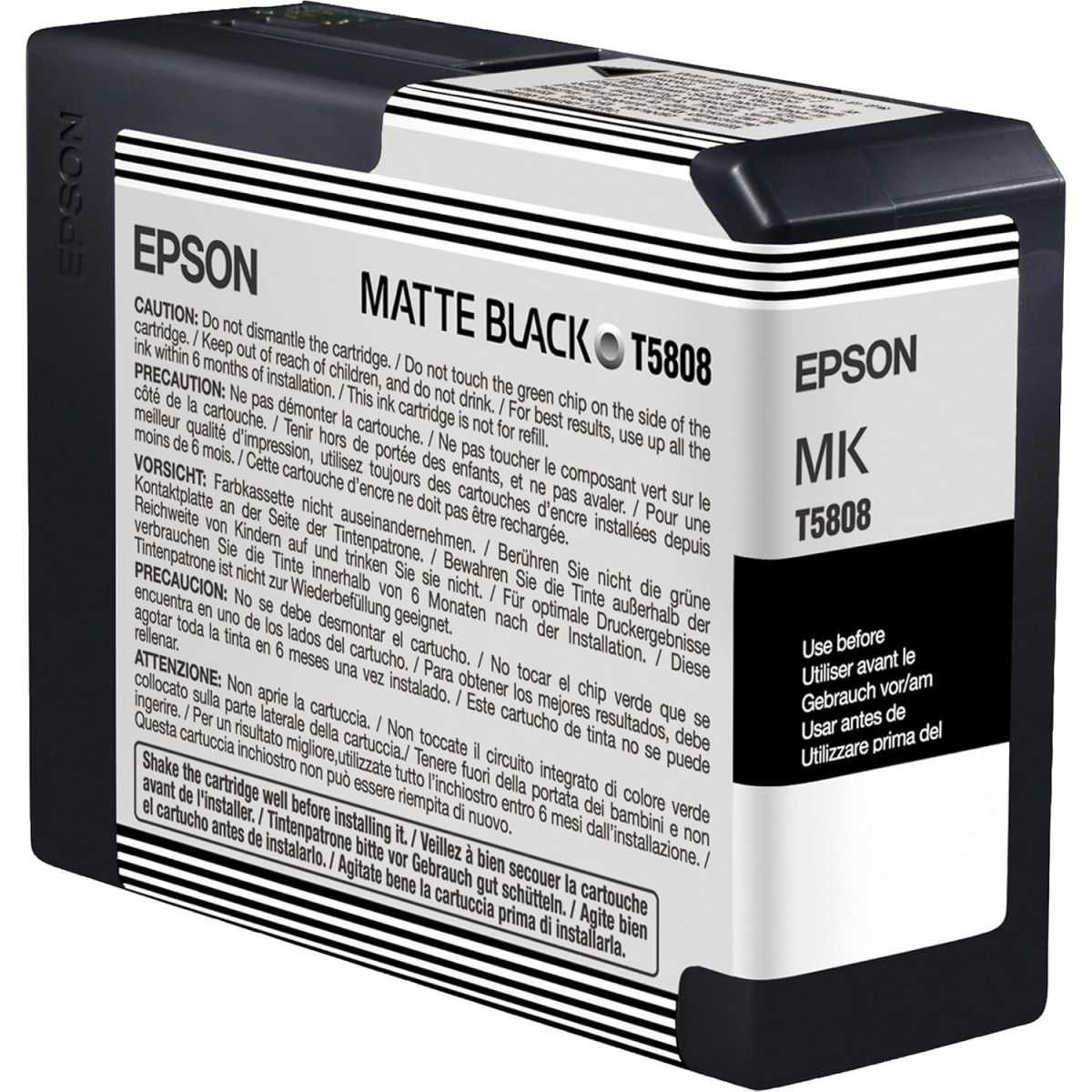 EPSON T5808 Noir mat Cartouche d'encre d'origine EPSON T5808 Noir mat Cartouche d'encre d'origine