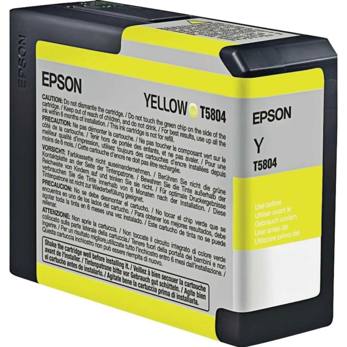 EPSON T5804 Jaune Cartouche d'encre d'origine EPSON T5804 Jaune Cartouche d'encre d'origine