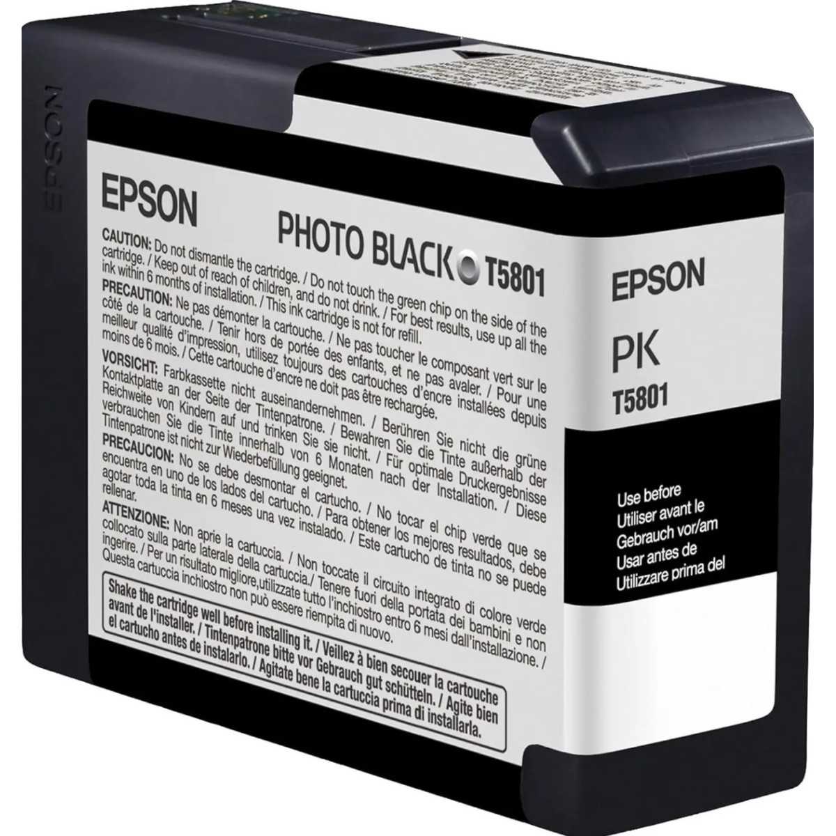 EPSON T5801 Noir Photo Cartouche d'encre d'origine EPSON T5801 Noir Photo Cartouche d'encre d'origine