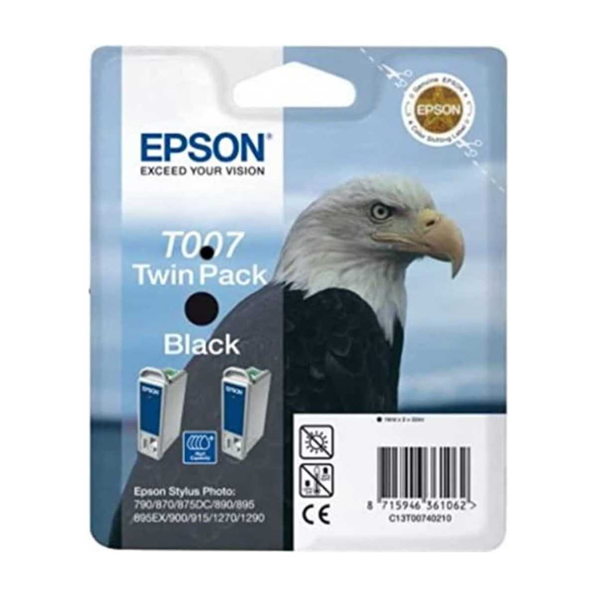 Epson T007 Noir Aigle Multipack de 2 cartouches d'encre d'origine Epson T007 Noir Aigle Multipack de 2 cartouches d'encre d'origine