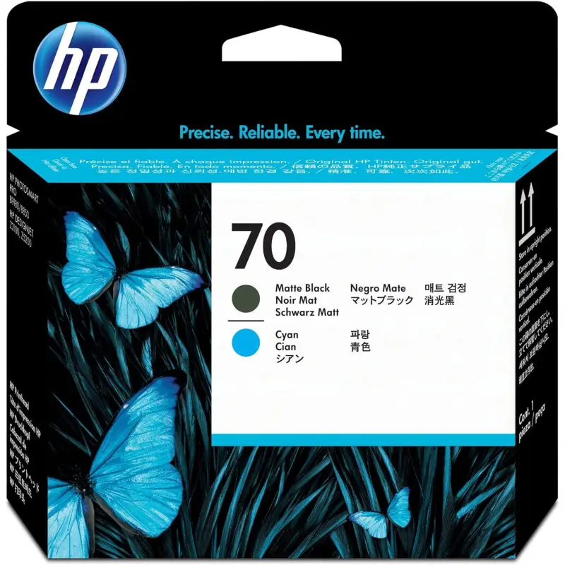 HP 70 Cyan noir mat Tête d'impression d'origine - C9404A