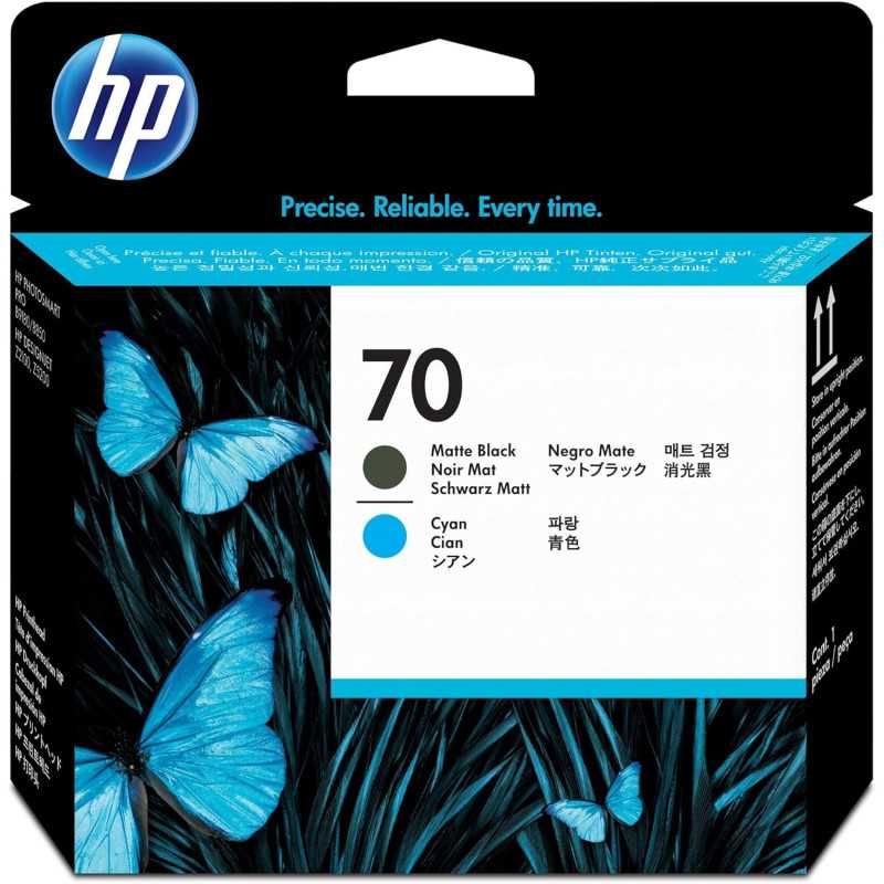 HP 70 Cyan noir mat Tête d'impression d'origine - C9404A