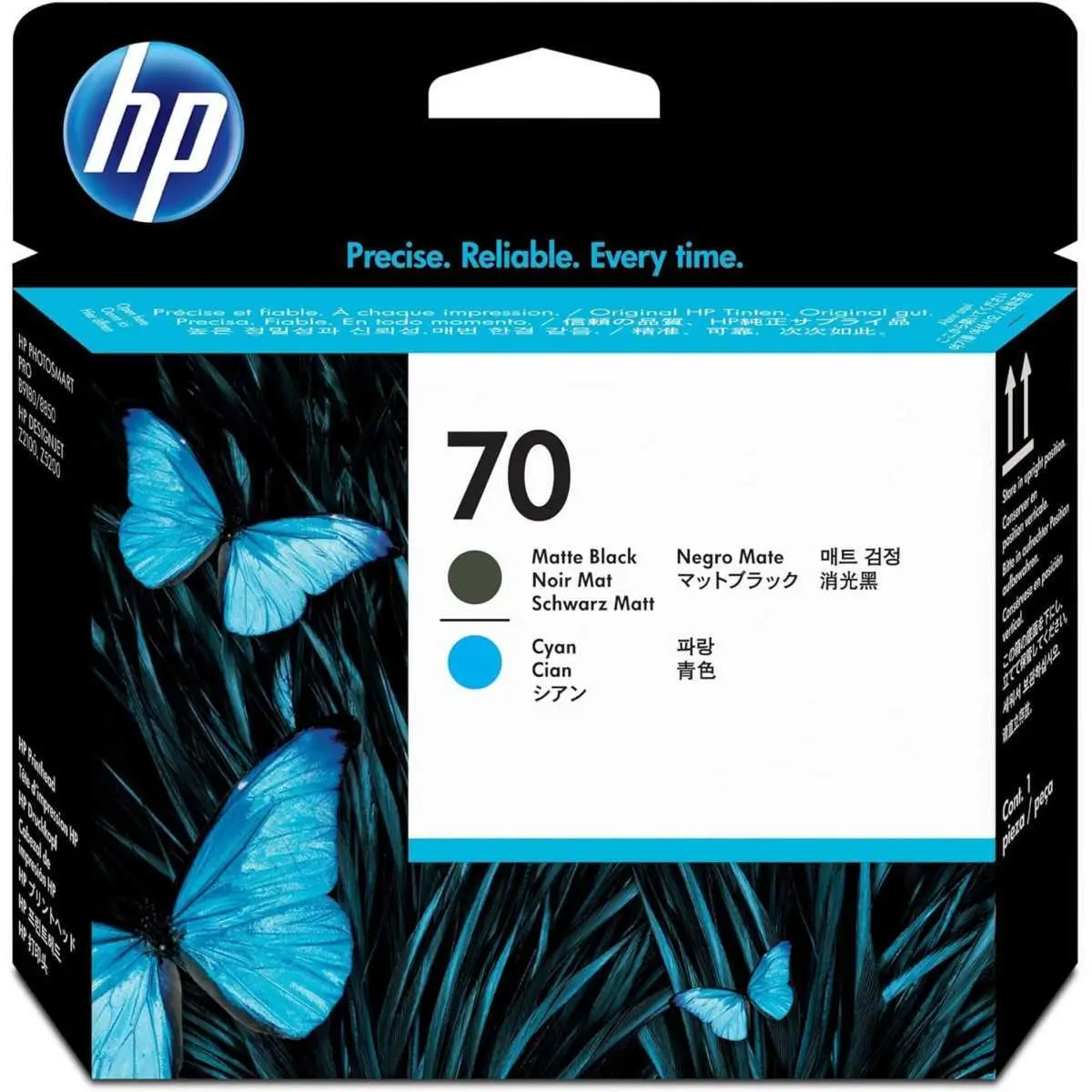 HP 70 Cyan noir mat Tête d'impression d'origine - C9404A