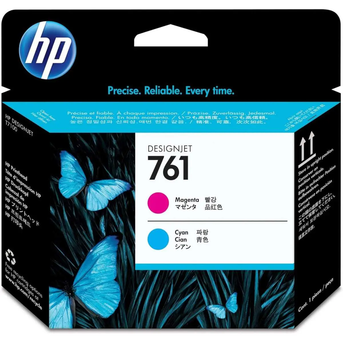 HP 761 Magenta Cyan Tête d'impression d'origine - CH646A