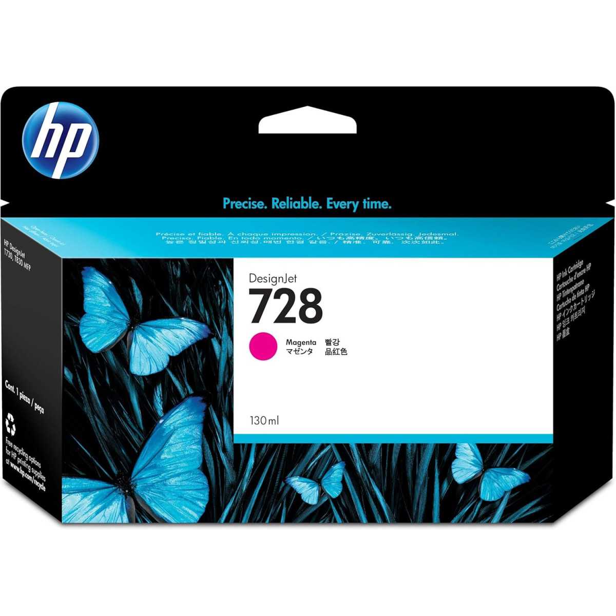 HP 728 Magenta Cartouche d'encre d'origine - F9J66A HP 728 Magenta Cartouche d'encre d'origine - F9J66A