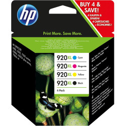 HP 920XL Noir couleur Multipack de 4 cartouches d'encre d'origine