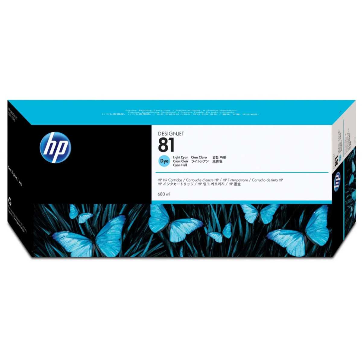 HP 81 Light Cyan Cartouche d'encre d'origine - C4934A HP 81 Light Cyan Cartouche d'encre d'origine - C4934A