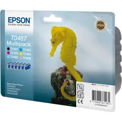 Epson T0487 couleur Hippocampe Multipack de 4 cartouches d'encre d'origine