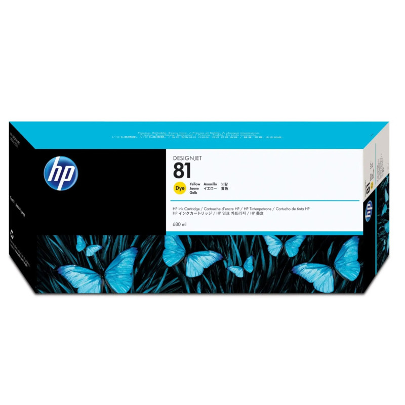 HP 81 jaune Cartouche d'encre d'origine - C4933A