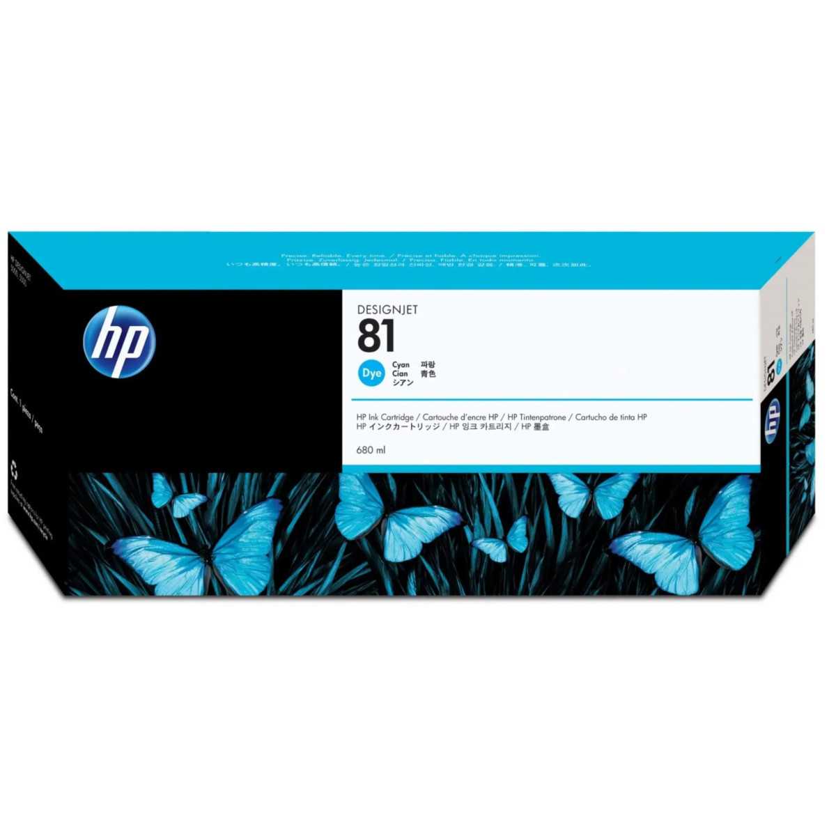 HP 81 Cyan Cartouche d'encre d'origine - C4931A HP 81 Cyan Cartouche d'encre d'origine - C4931A