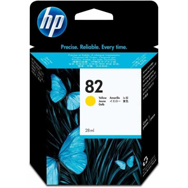 HP 82 Jaune Cartouche d'encre d'origine - CH568A