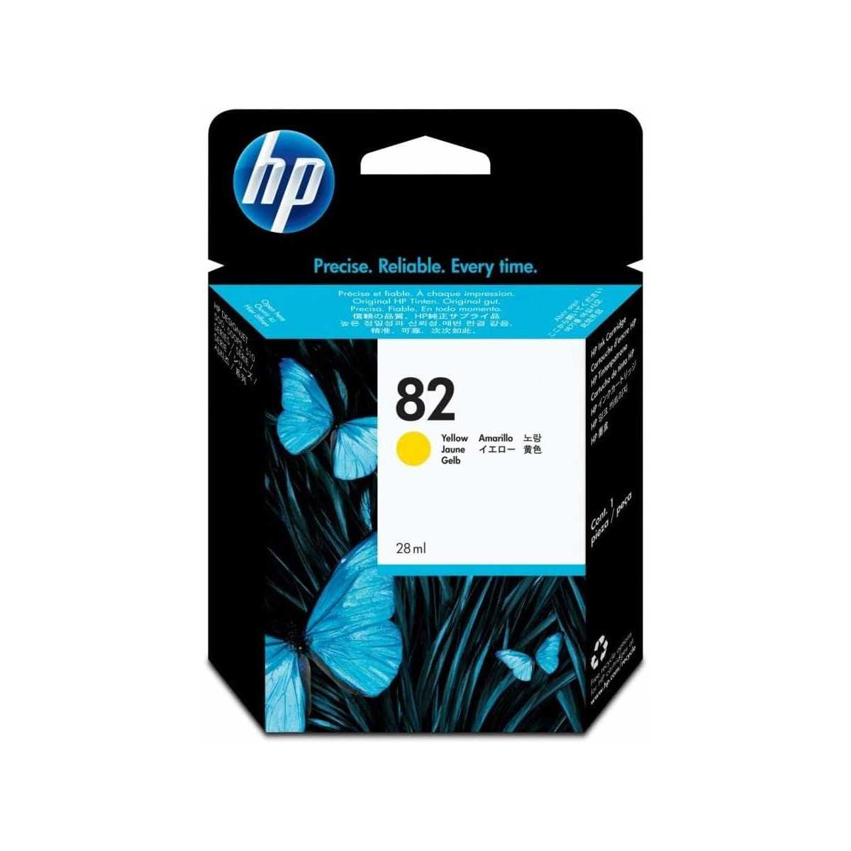 HP 82 Jaune Cartouche d'encre d'origine - CH568A