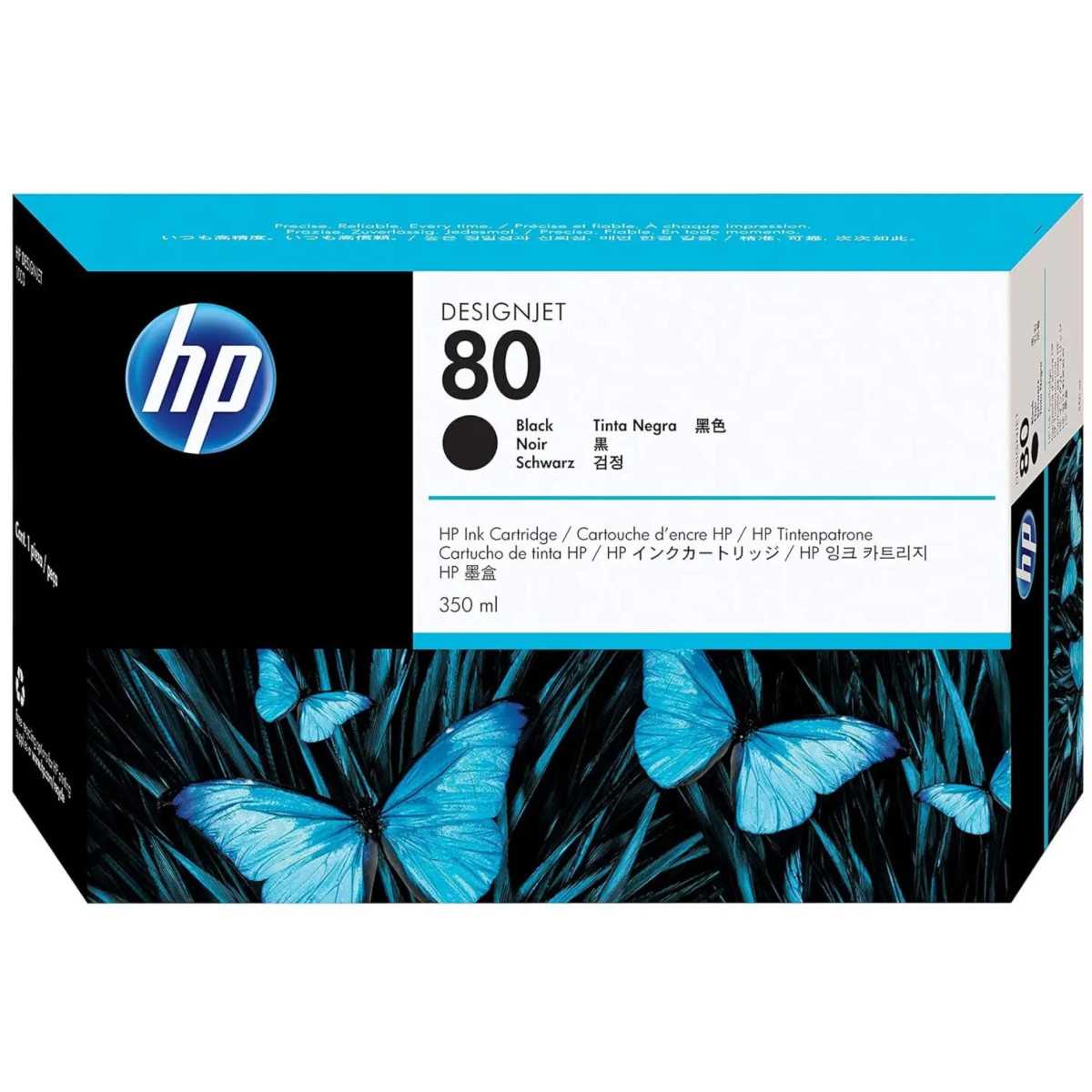 HP 80 Noir Cartouche d'encre d'origine 350 ml - C4871A