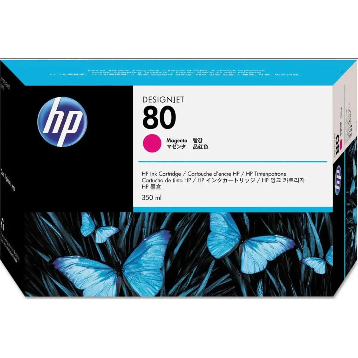 HP 80 Magenta Cartouche d'encre d'origine 350 ml - C4847A HP 80 Magenta Cartouche d'encre d'origine 350 ml - C4847A