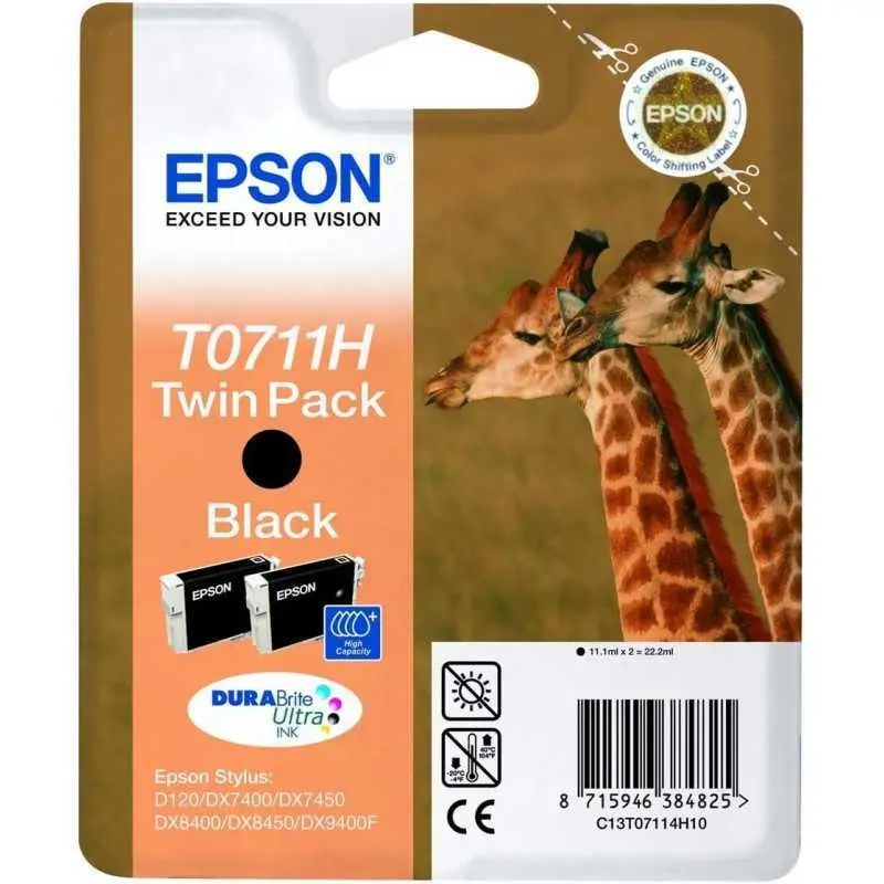 Epson T711H Noir Girafes Multipack de 2 cartouches d'encre d'origine