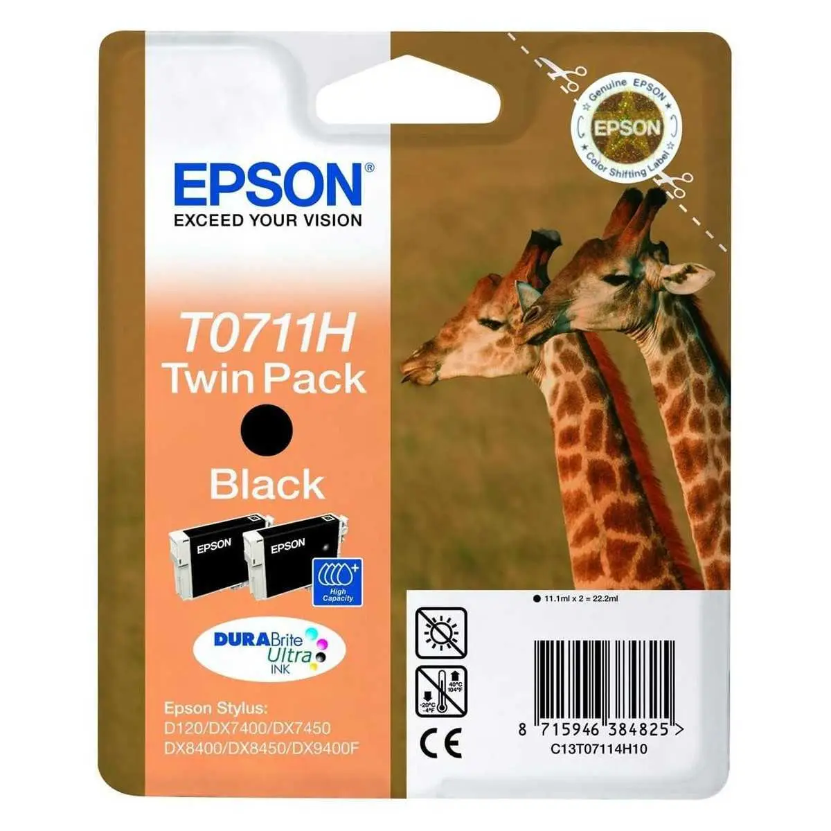 Epson T711H Noir Girafes Multipack de 2 cartouches d'encre d'origine