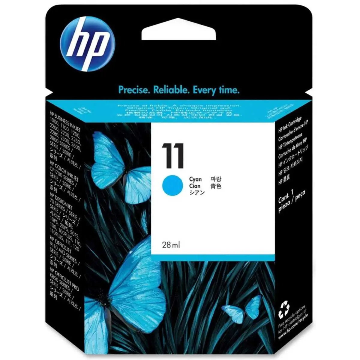 HP 11 Cyan 28 ml Cartouche d'encre d'origine - C4836A HP 11 Cyan 28 ml Cartouche d'encre d'origine - C4836A