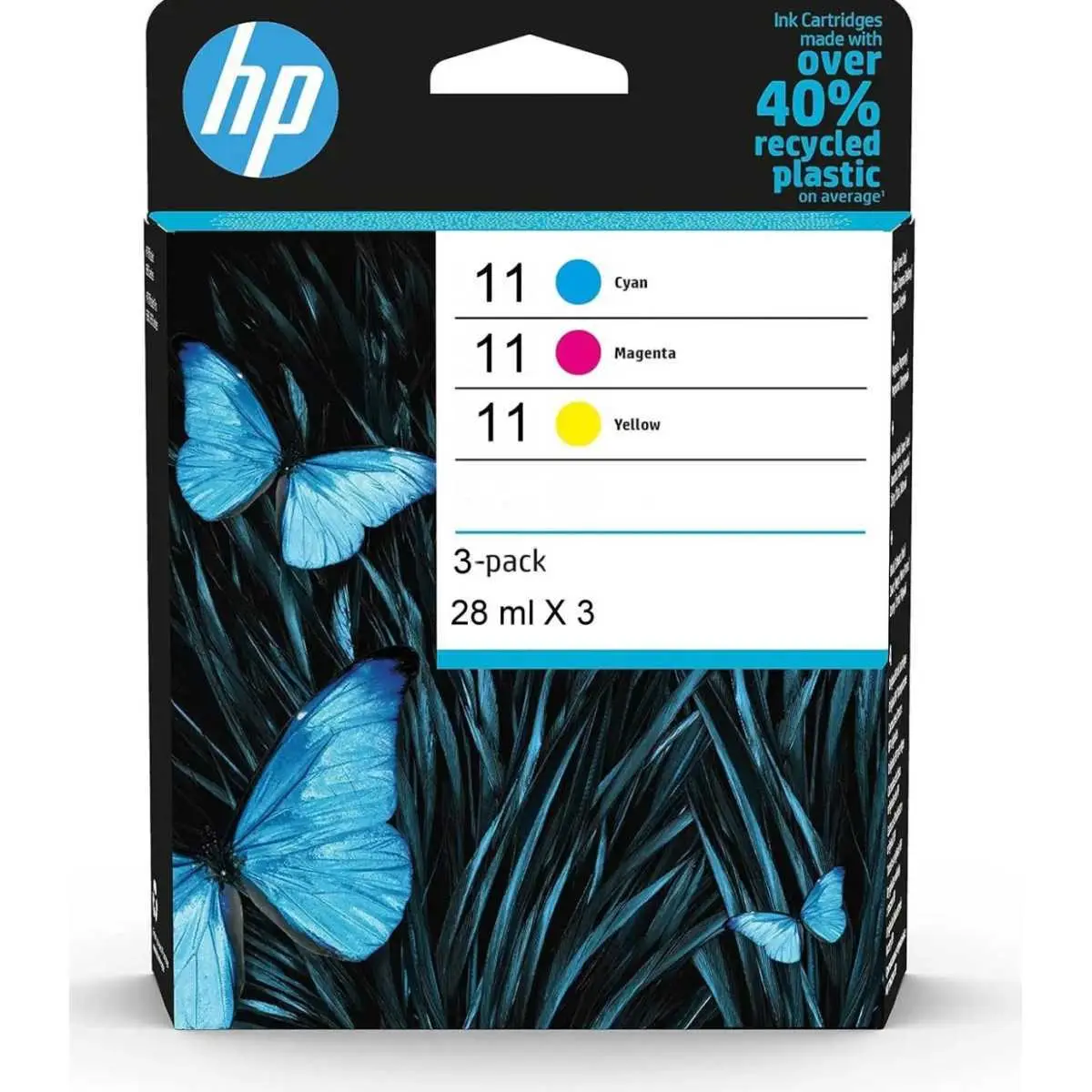 HP 11 Cyan, magenta, jaune Pack de 3 Cartouches d'encre d'origine