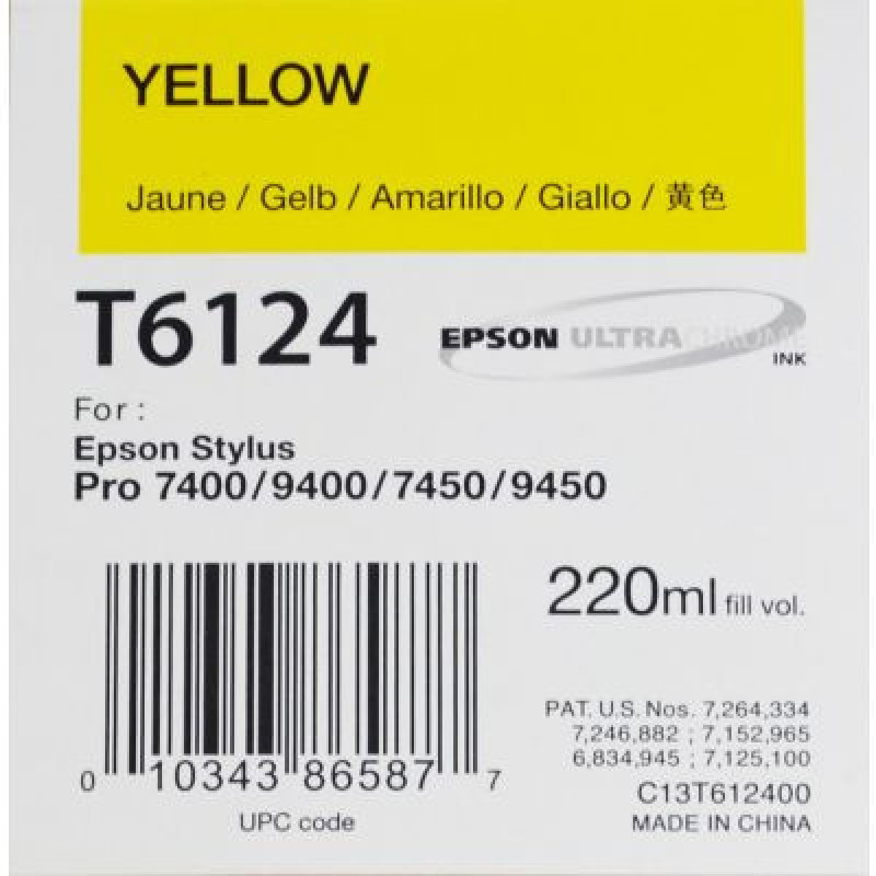 Epson T6124 Jaune Cartouche d'encre d'origine