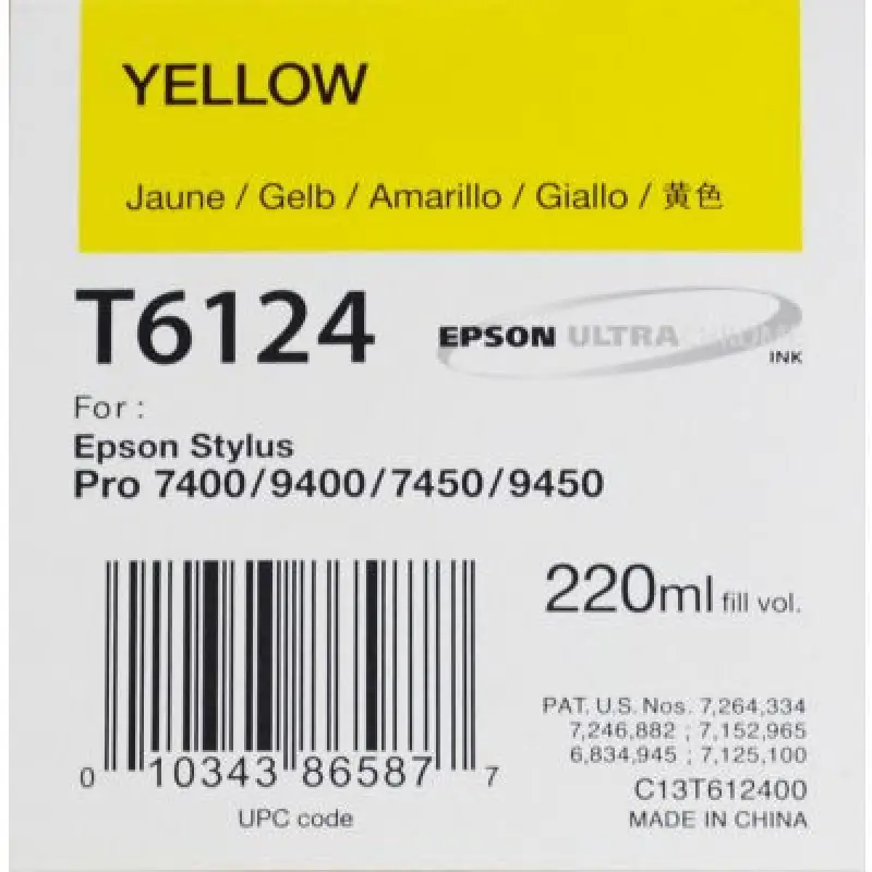 Epson T6124 Jaune Cartouche d'encre d'origine