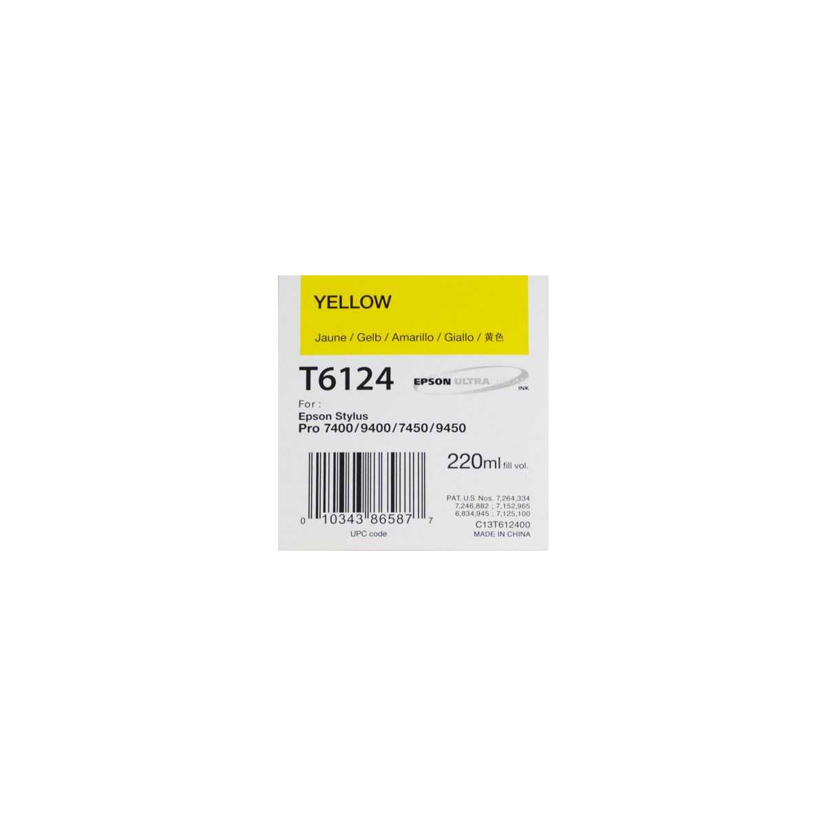 Epson T6124 Jaune Cartouche d'origine au meilleur prix Epson T6124 Jaune Cartouche d'origine au meilleur prix