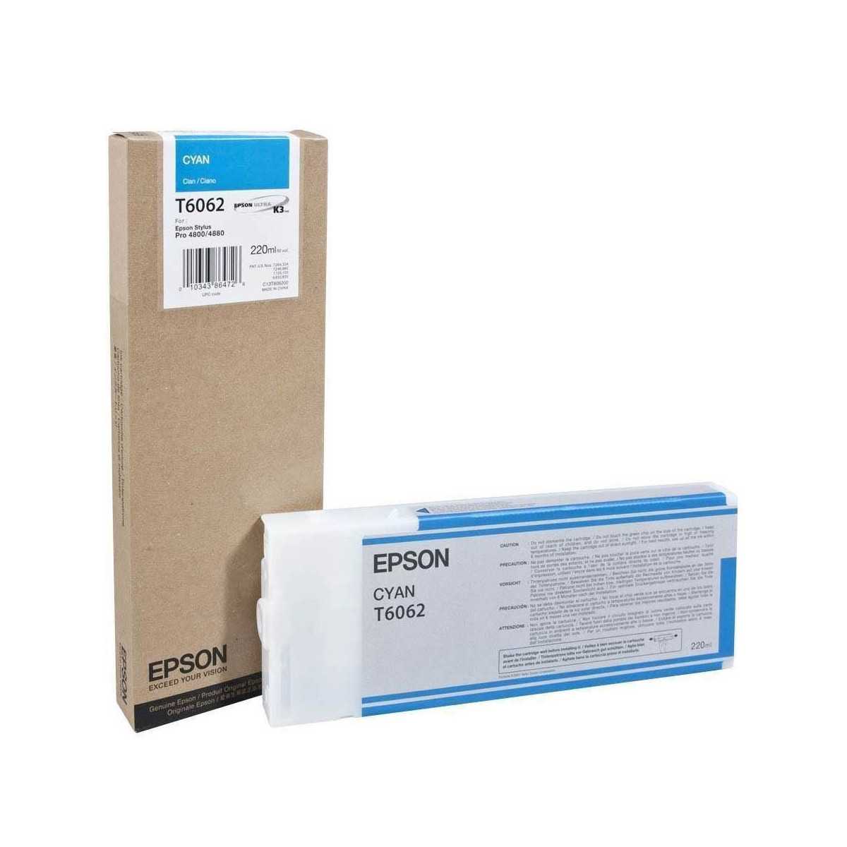Epson T6062 Cyan Cartouche d'origine au meilleur prix Epson T6062 Cyan Cartouche d'origine au meilleur prix