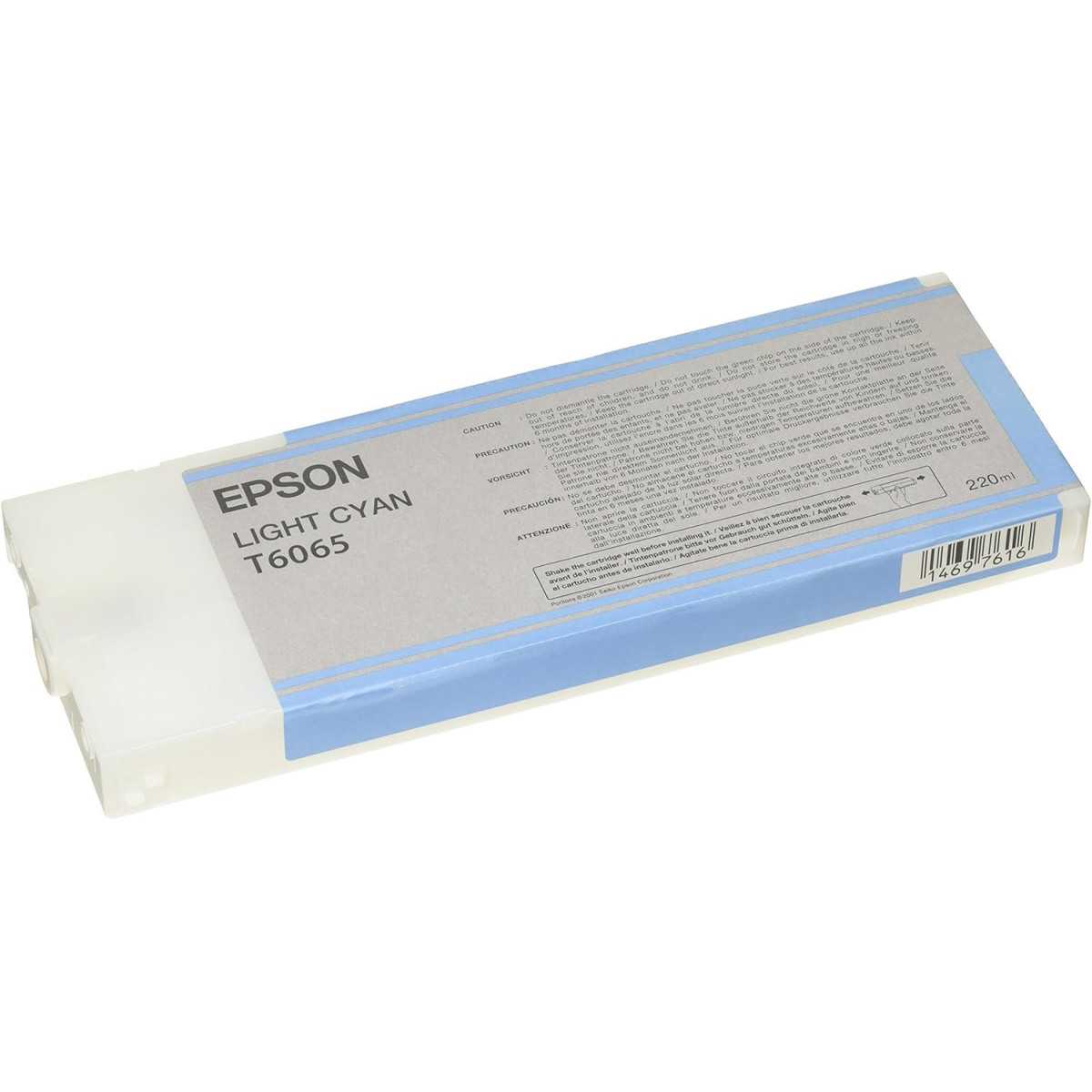 Epson T6065 Cyan clair Cartouche d'origine au meilleur prix Epson T6065 Cyan clair Cartouche d'origine au meilleur prix