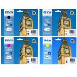 Epson T7031/7032/7033/7034 Big Ben Pack de 4 Cartouches d'encre d'origine