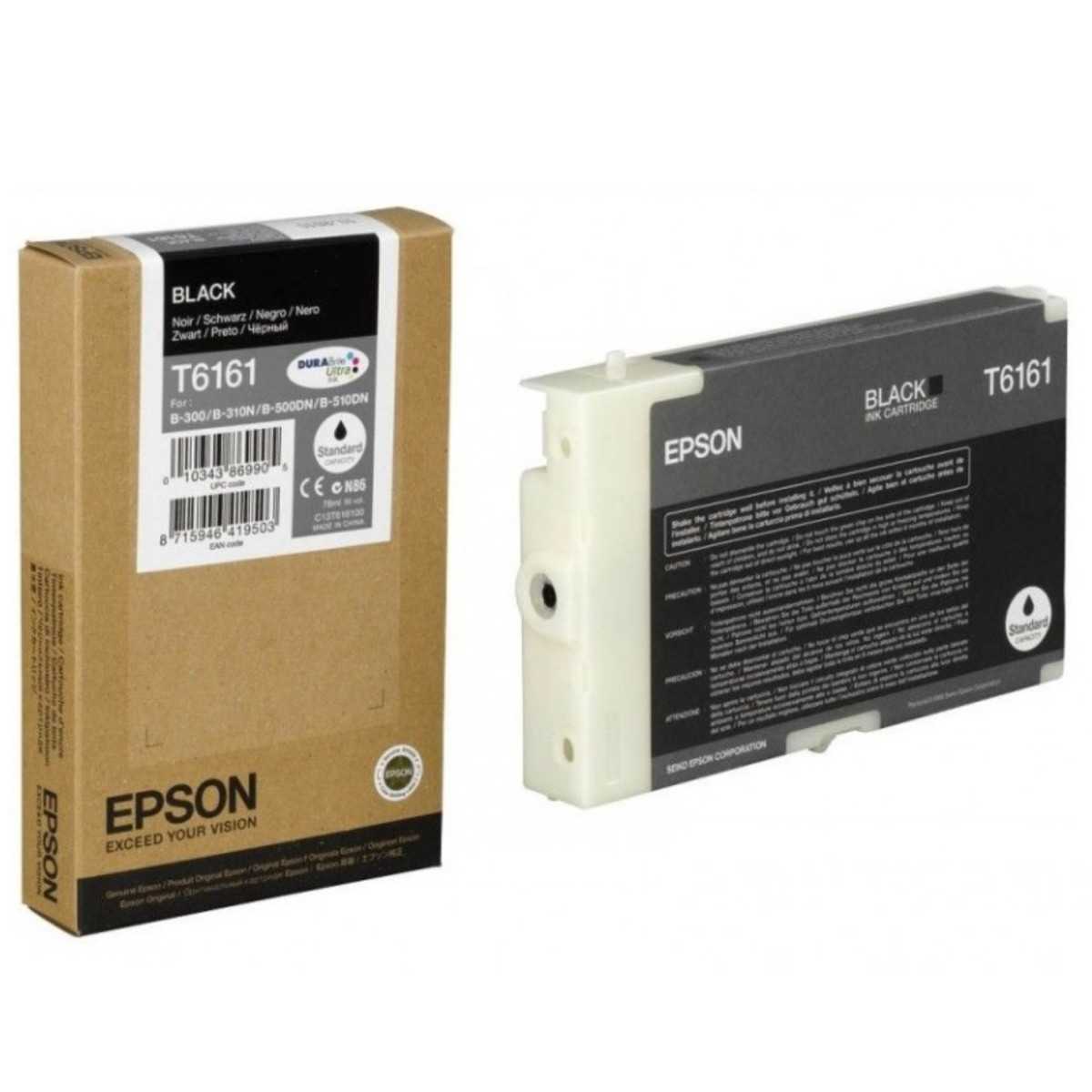 Epson T6161 Noir Cartouche d'origine au meilleur prix Epson T6161 Noir Cartouche d'origine au meilleur prix