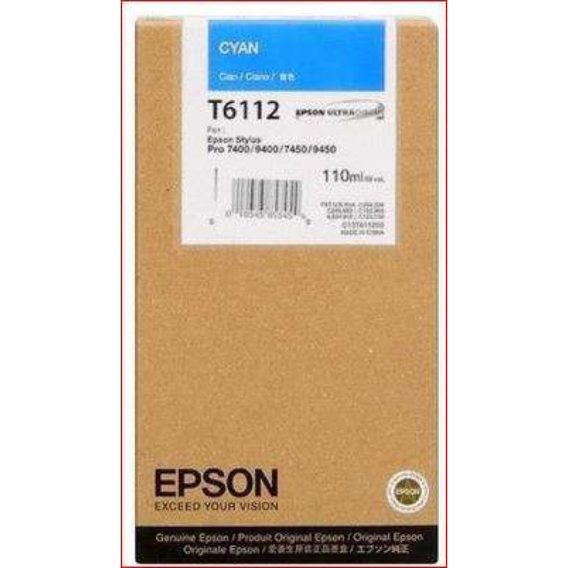 Epson T6112 Cyan Cartouche d'encre d'origine