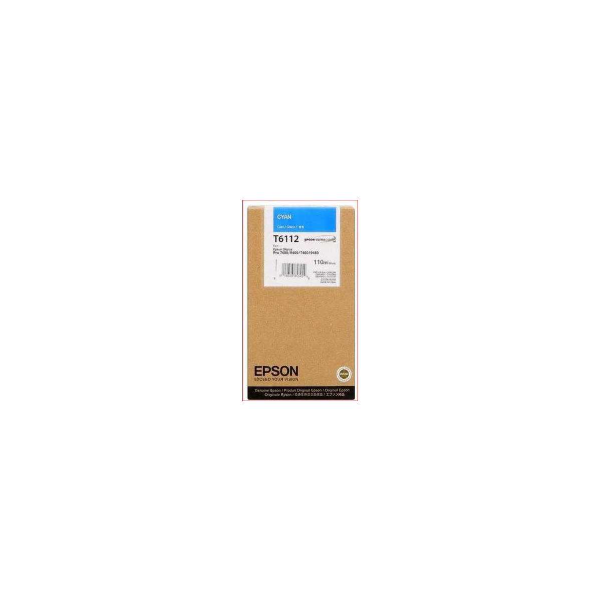 Epson T6112 Cyan Cartouche d'encre d'origine