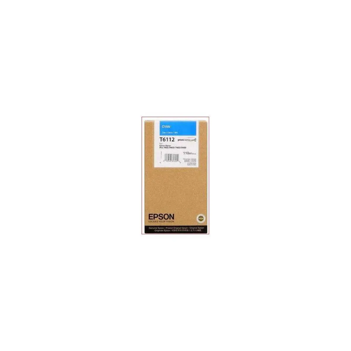 Epson T6112 Cyan Cartouche d'encre d'origine